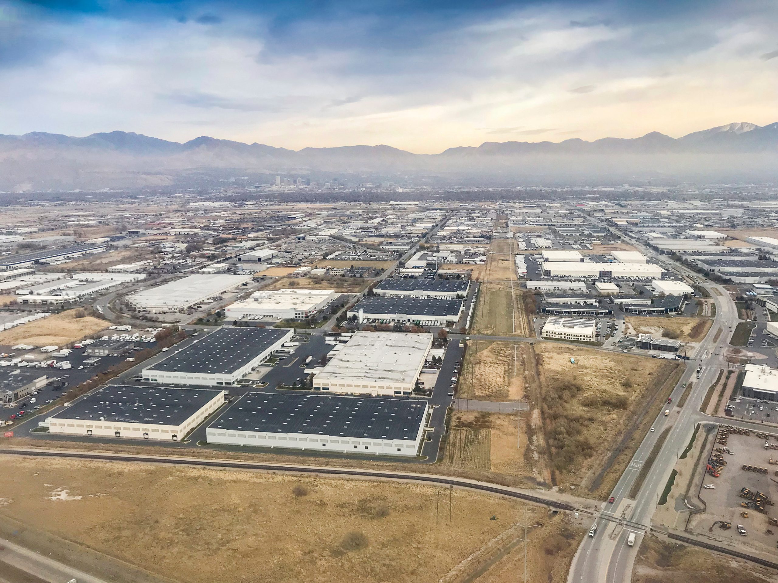 Aerial view of Salt Lake City, Utah, United States of America.